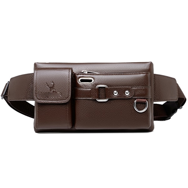 Vintage Läder Midjeväska Fanny Pack för Män & Kvinnor Hip Bum Bag med Justerbar Rem för Utomhus Träning Resor Casual Löpning Vandring Cykling