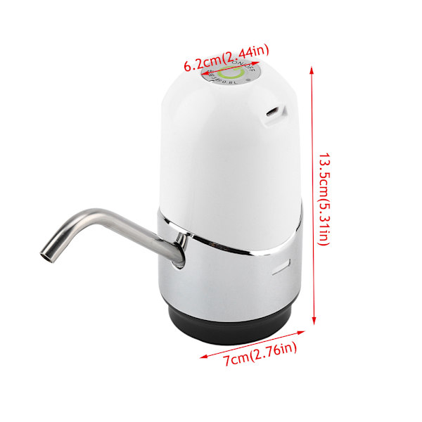 Universal Bärbar Vattenflaskepumps USB Laddningsbar Dispenser för Hem Kökskontor