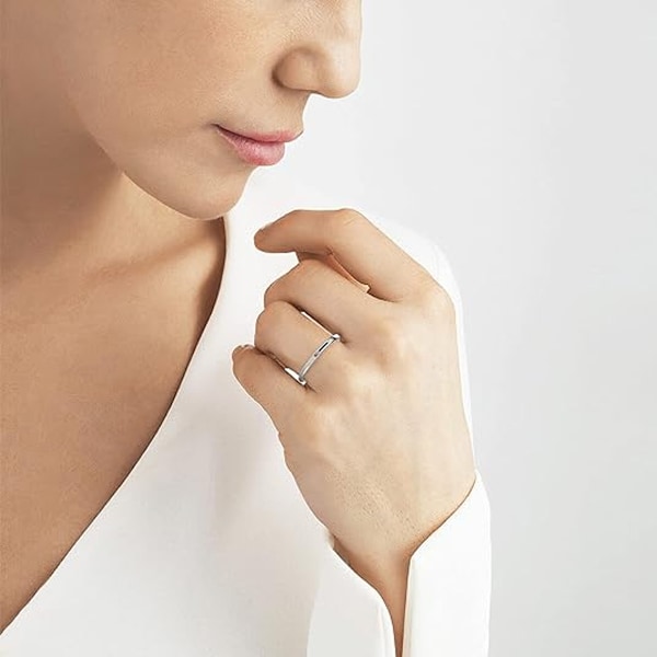2 mm Titanring i Rostfritt Stål Smycken 6 st Knogringar för Kvinnor Band Stacking Ringar Storlek 4-9 Titan Rostfritt Stål i Guld/Ros