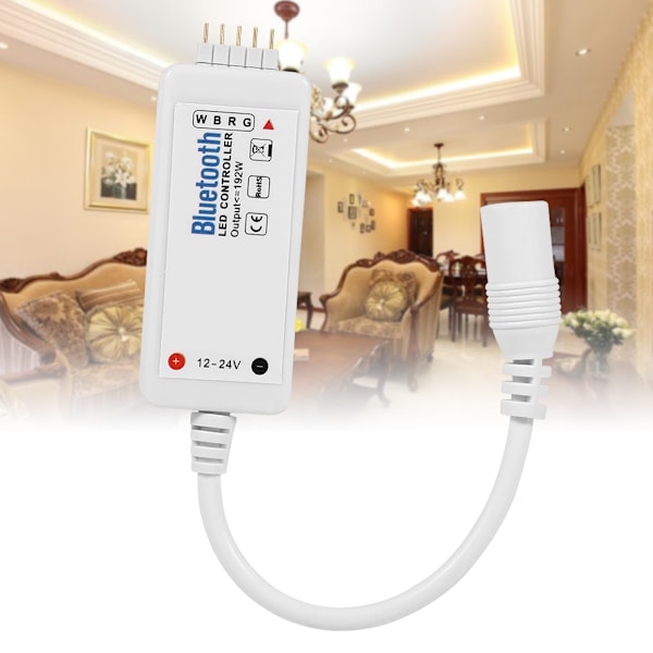 Mini Bluetooth Wifi LED-kontroller DC12-24V Fjernkontroll Smarttelefonstyrt for RGBW-stripe
