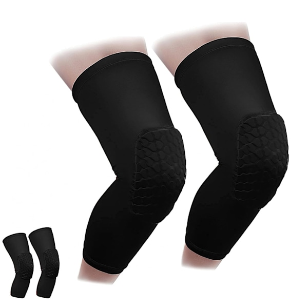 Knäskyddspar, Knäskydd, Stötskyddande, Halksäker, Basketboll, Bensskydd, Skyddande Pad, Stöd, Vadderad, Andningsbar, Kompressionskläder, Hexpad - 2