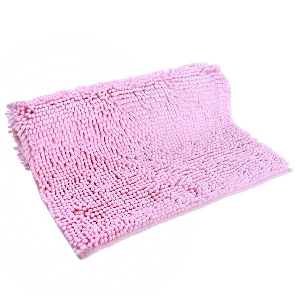 Chenille Anti-slip Vandabsorberende Skridsikker Måtte Badeværelse Stue (pink)