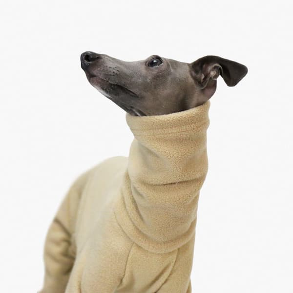 Collar Overall, Thickened Four-Legged High-Neck Suit, Khaki Warm Pet Clothes (Khaki M)