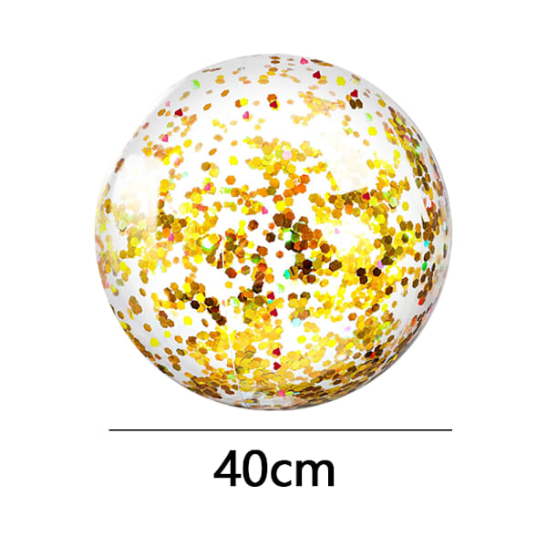 5-pack Strandboll Jumbopolsleksaker Bollar Stora Konfetti Glittrar Uppblåsbara Transparenta Strandbollar Simbassäng Vatten Strandleksaker Utomhus Sommarfest