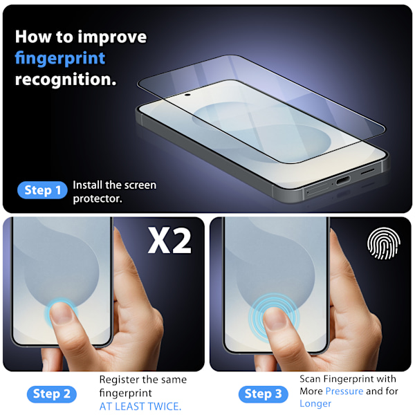 2-Pack 9H Härdat Glas Skärmskydd för Samsung S25