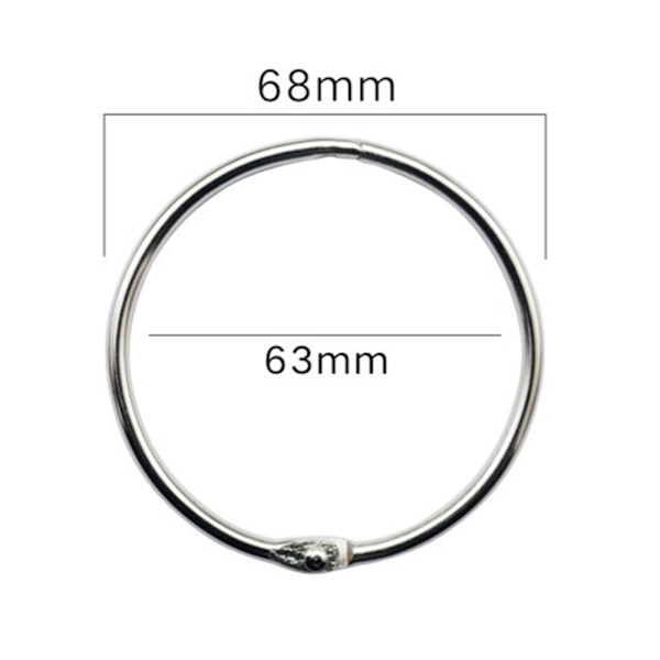 20 Pak Bogbinder Ringe Kontor Metal Løse Blade Ring Nøglering