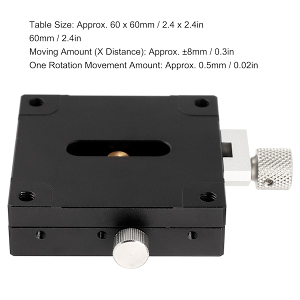 Glidande Bord Tunn XAxis Aluminiumlegering Plattform Högprecision Manuell Förskjutningsplattform