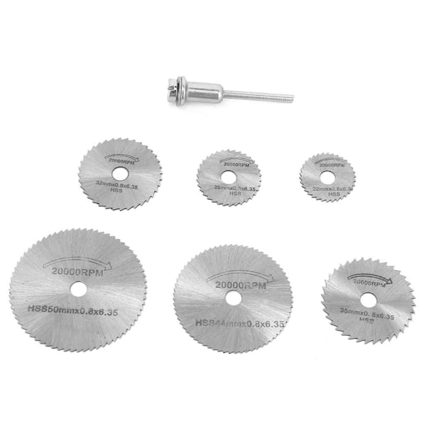 7-pack Stål Cirkelsågblads Set Skärdisk Hjul Elektrisk Sliptillbehör