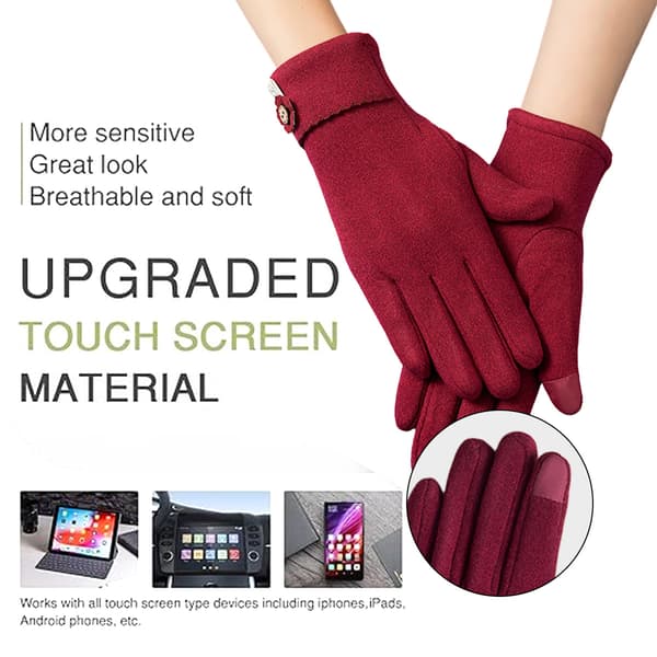 Women's Warm Winter Gloves, Touchscreen Compatible Fleece Lined Windproof Driving Gloves Hand Warmers[TT]