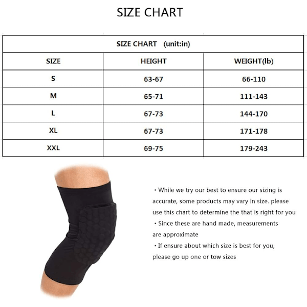 Knäskyddspar, Knäskydd, Stötsäkra, Halksäkra, Basketbollbenskydd, Skyddande Pad, Stöd, Vadderad, Andningsbar, Kompressionskläder, Hexpad - 2