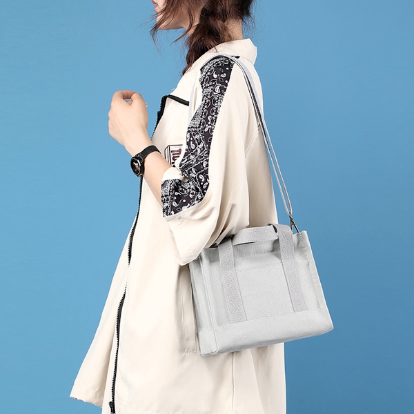 Mini Tote Bag for Kvinner Canvas Crossbody Veske Veske Tote Bag for Kvinner Crossbody Skuldervesker og Håndvesker