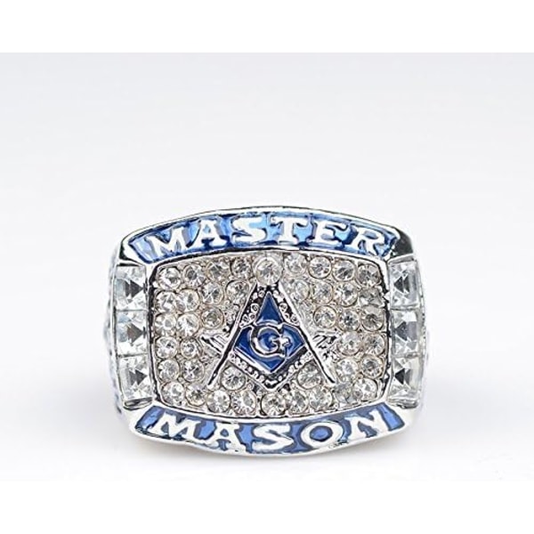 Masonic Bule G-logotyp Free-Mason Championship Ring storlek 8-14