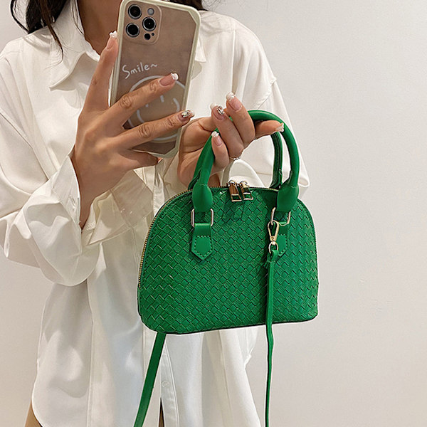 Vårnyhet retro bærbar skallveske i kunstig lær, skulderveske, crossbody-veske