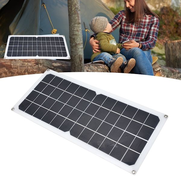 10W Solpanel Oplader Kit med 60A Controller Dobbelt USB Hun-Porte til Campingvogne, Både, Fly, Satellitter