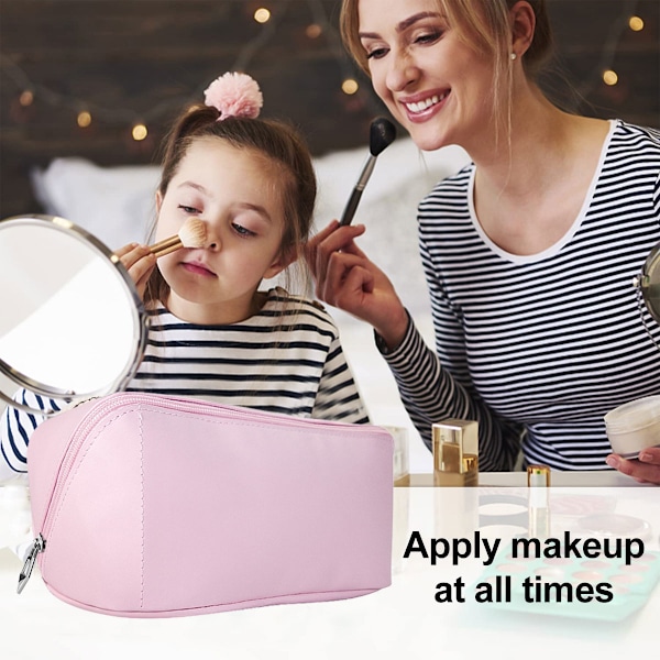 Makeup Taske Stor Kapacitet Rejse Kosmetik Taske Vandafvisende Åben Flad Makeup Taske Bærbar PU Læder