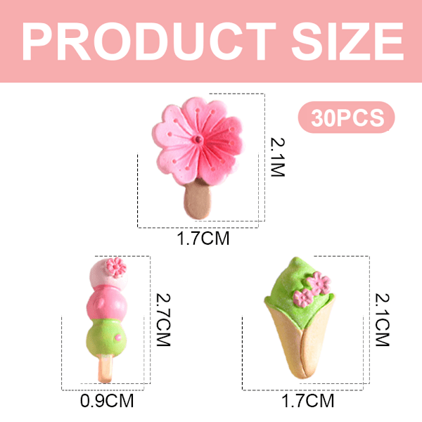 30 stk. Blomsterharpiks, Kunstalbum Flatback Scrapbooking Pynt DIY Scrapbooking Håndværk Tilbehør