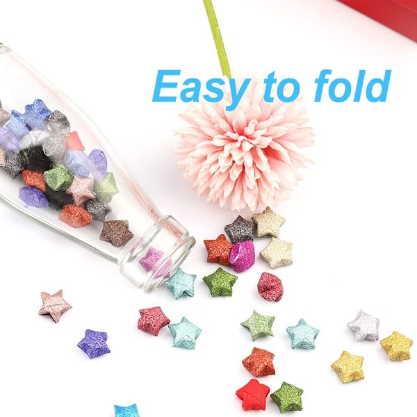 Origami Stjernepapir Pakke DIY Papir, 360/520 Ark, Multifarvet Glitter Origami til Børns Kunst og Håndværksprojekter