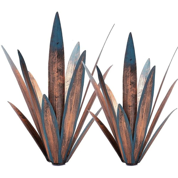 2pcs Tequila Rustic Sculpture DIY Metal Agave Plant Home Decor