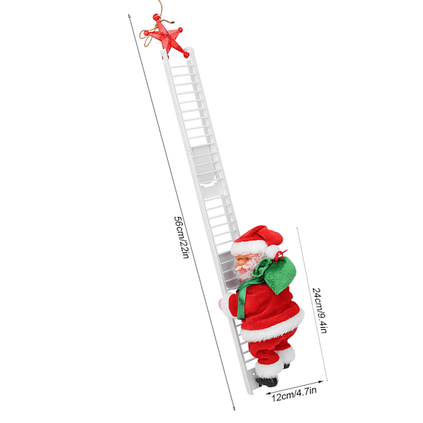 Jultomten Elektrisk Klättertrappa Heminredning Julgranspynt Present (Vit Enkel Trappa (Femuddig Stjärna))