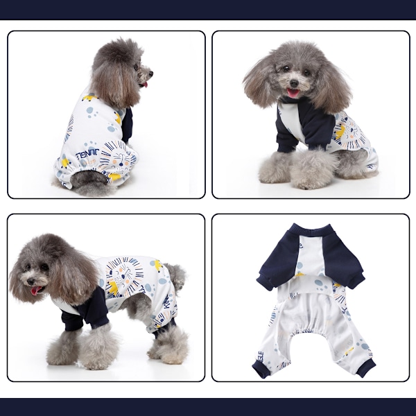 Hundepyjamas til små hunde Bløde hvalpe Onesie Kat Jumpsuit Komfortable kæledyrs tøj (Løve)