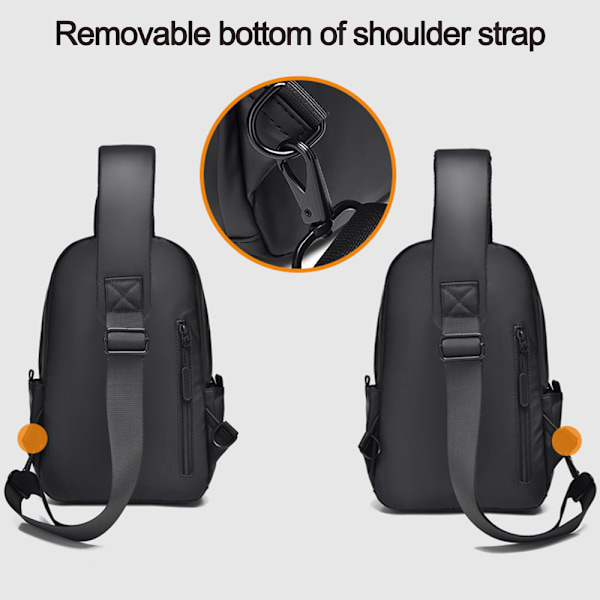 Slingväska Ryggsäck för Män Kvinnor Lätt Vikt Resistent Liten Bröst Axel Crossbody Väskor