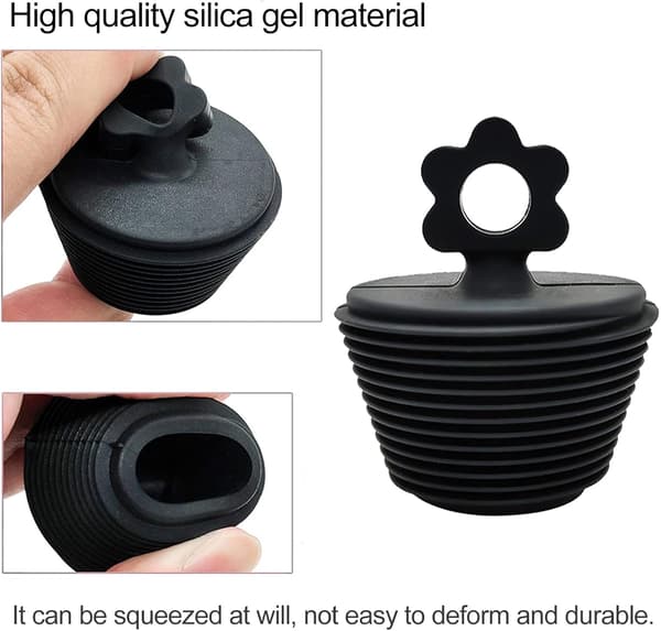 Badekarpropp 2-pakning, 4,6 cm Silikon Badekar Avløpsplugg Hårstopper