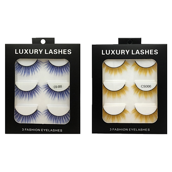 6 Par Fluffiga Fransar 3D Mink Fransar Långa Tjocka Falska Fransar Fransar Makeup Mink Fransar