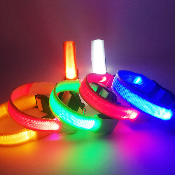 USB-oppladbart LED-hundebånd - Justerbart lysende hundebånd