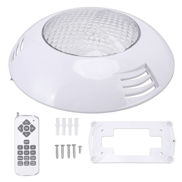 LED-poolbelysning AC12V RGB Fjärrkontroll IP68 Vattentät Hög Transmittans Hållbar ABS PC Akvarium Poolbelysning 25W