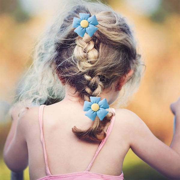 Bomuld Elastiske Bånd Blomst Hestehale Holder Pigtail Bånd