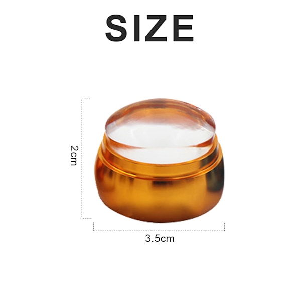 3 sett franske stil spiker stempler sett Transparent myk stempler med lokk og skrape