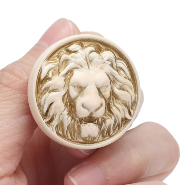 4-pakks Lion Head Dørhåndtak i Sinklegering, Moderne Antikk Tegneserie, Solid Skuffepull, Sirkulær Enkelt Hull Spenne, Håndtak 399 Lion Head Ivory
