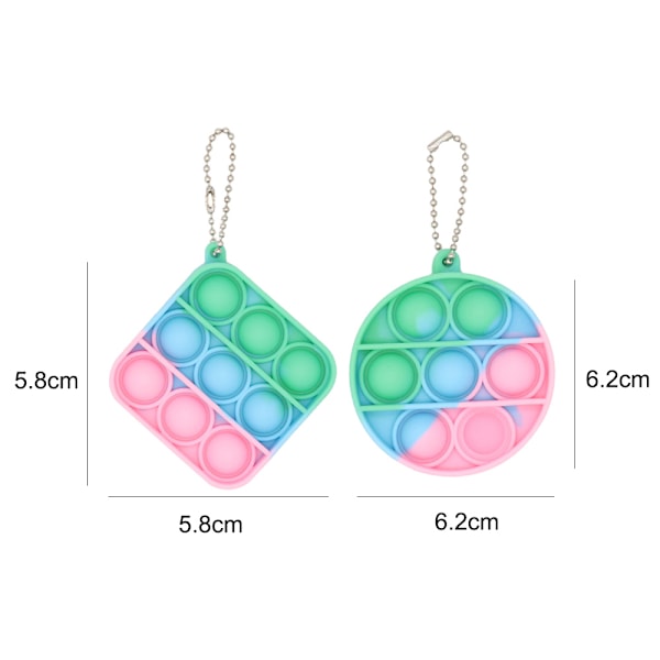 Mini Pop -lelu, avaimenperä Pop Bubble -lelu, aistien stimulointiin, lapsille ja aikuisille (2 kpl)
