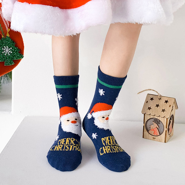 3 stk Søte Barnesock Varme Vinter Crew Sokker Unisex Bomulls Sokker Julegave