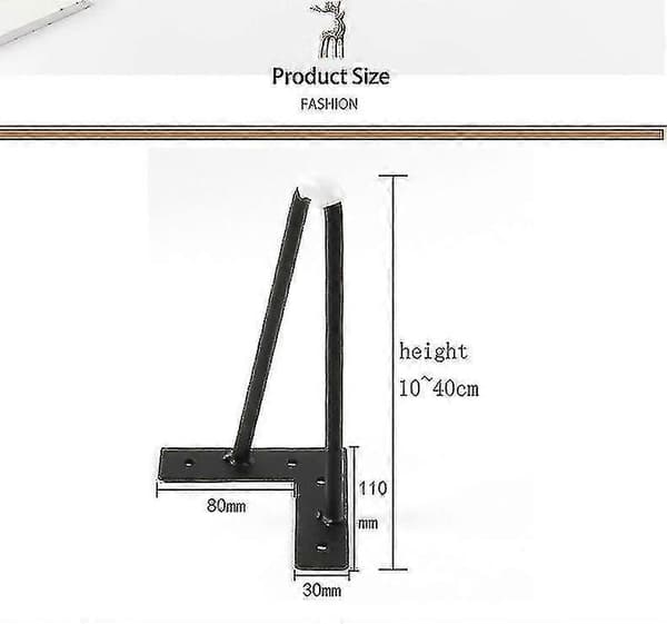 10cm-40cm Jernbordben Skabsfødder Hårnålsbordben Metalmøbelben 1 Styk Sort Black 40cm