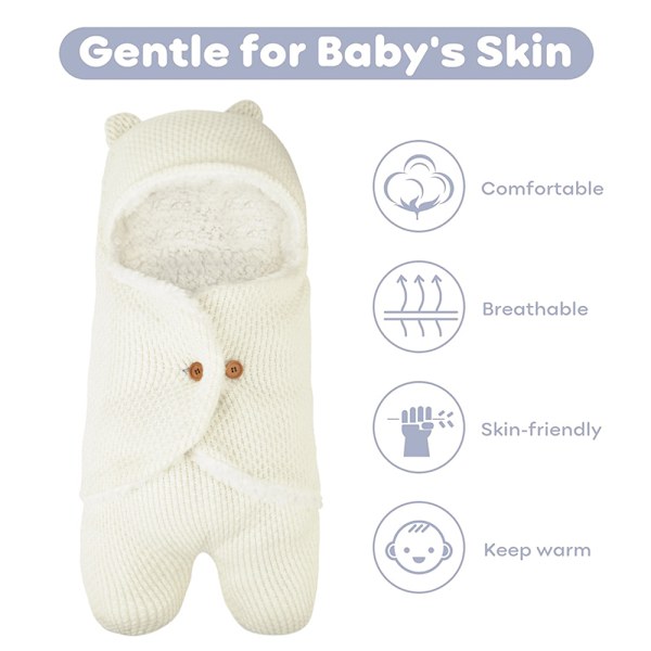 Babyfilt för Pojkar och Flickor, Söt Nyfödd Swaddle Wrap