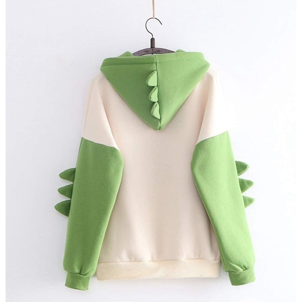 Dame Dinosaur Sweatshirt Langærmet Splice Tops Tegneserie Sød Hættetrøjer Teen Piger Casual Trøje