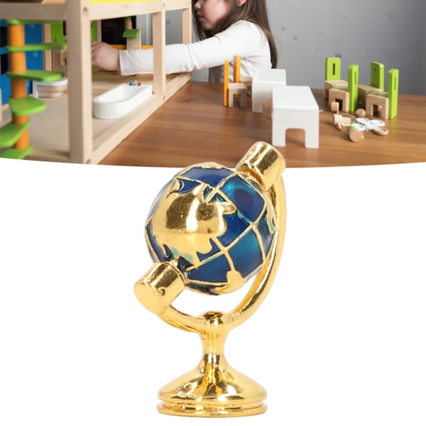 1:12 Dukkehustorglobe Metall Solid Blank Glansfull Utsøkt Dukkehustorglobemodell Studie Møbler