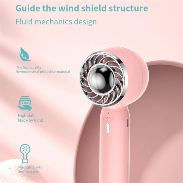 Käsikäyttöinen tuuletin USB-lataus, hiljainen jäähdytystuuletin 2000mAh