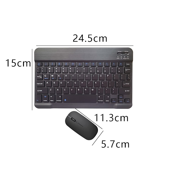 Uppladdningsbart Bluetooth-tangentbord och mus-kombo ultratunn bärbar kompakt trådlös mus tangentbord set för Android Windows surfplatta telefon iPad iOS