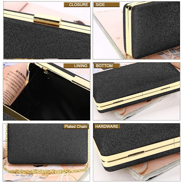 Kvinders Aften Clutch Bryllup Prom Håndtaske skuldertaske Bryllup Pung Party Taske