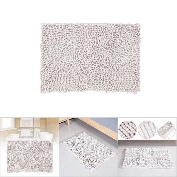 Chenille Halkskyddande Vattenabsorberande Halkskyddande Matta Badrum Vardagsrum (Gul)