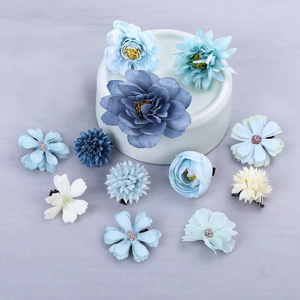1 set blomsterhårklämmor fest bröllop brud dansare hårbit accessoarer för kvinnor vintage prydnader