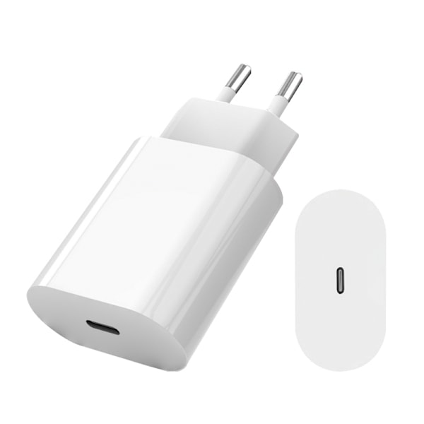 snabbladdare, strömadapter, Lightning, USB-C, 2m, Vit