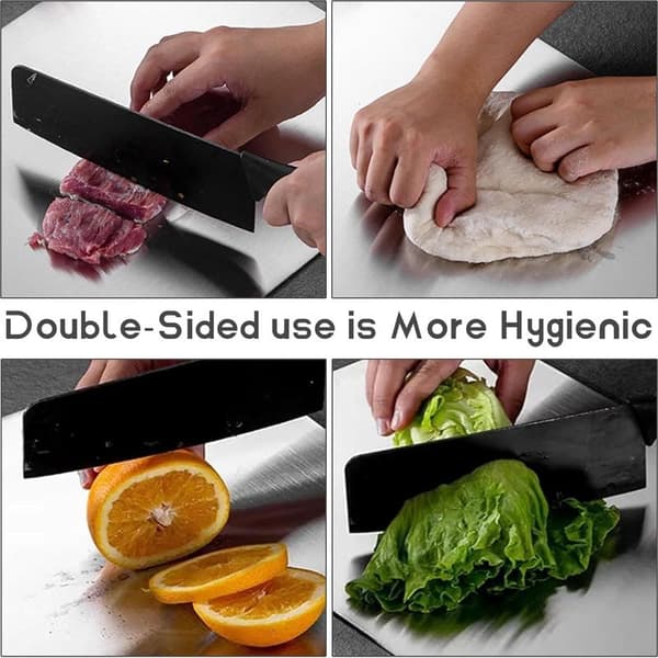 Titanium Cutting Board, 30 x 20 cm, Stainless Steel Cutting Board, Suitable for Meat, Fruit and Vegetables