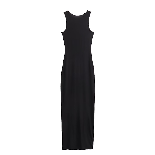 Kvindesløse Tanktop Høj Slids Maxi Lang Kjole til Kvinder Forår Sommer Stue