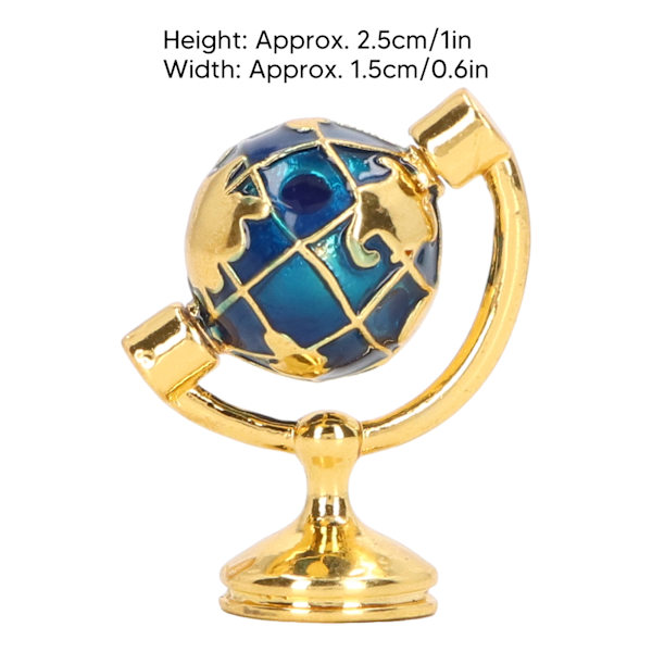 1:12 Dukkehustorglobe Metall Solid Blank Glansfull Utsøkt Dukkehustorglobemodell Studie Møbler