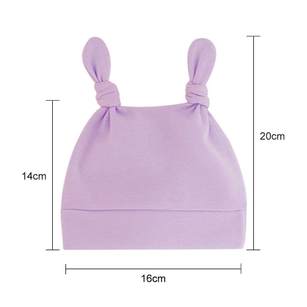 Babyhue Newborn Toddler Blød Bomuld Knude Cowl Hat Dobbelt Hale Hat