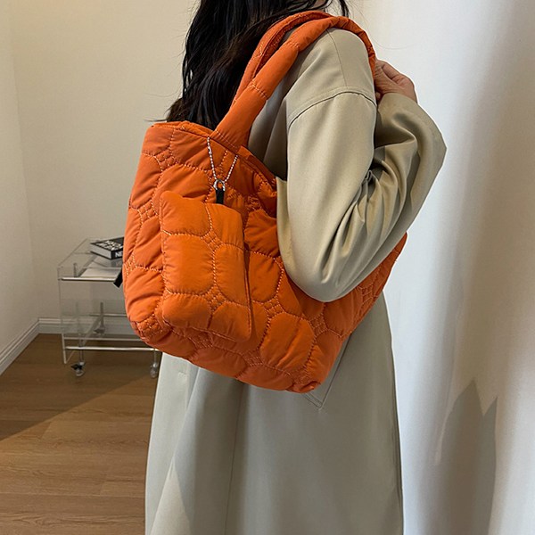Stor Puffer Tote Bag för Kvinnor, Quiltat Puffer Bag, Puffig Väska Axelväska Tote Bag Quiltat Puffig Handväska