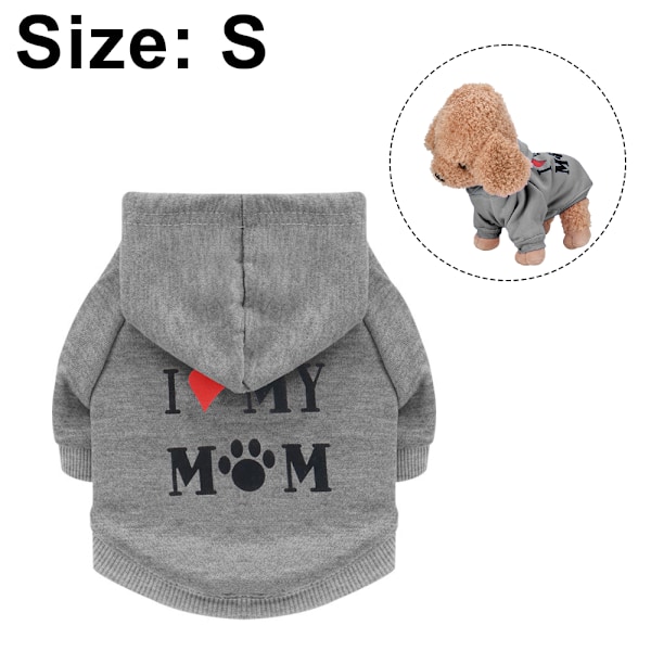 Hund T-shirt Jeg elsker min mor Hund T-shirt til lille hundetøj, til små mellemstore store hunde katte dreng pige